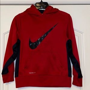 Boys Nike Red & Black Hooded Sweatshirt - Size M